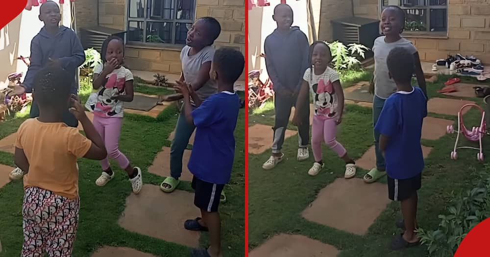 Kevin Bahati's kids play together with their househelp's son and friend after blackout at home.