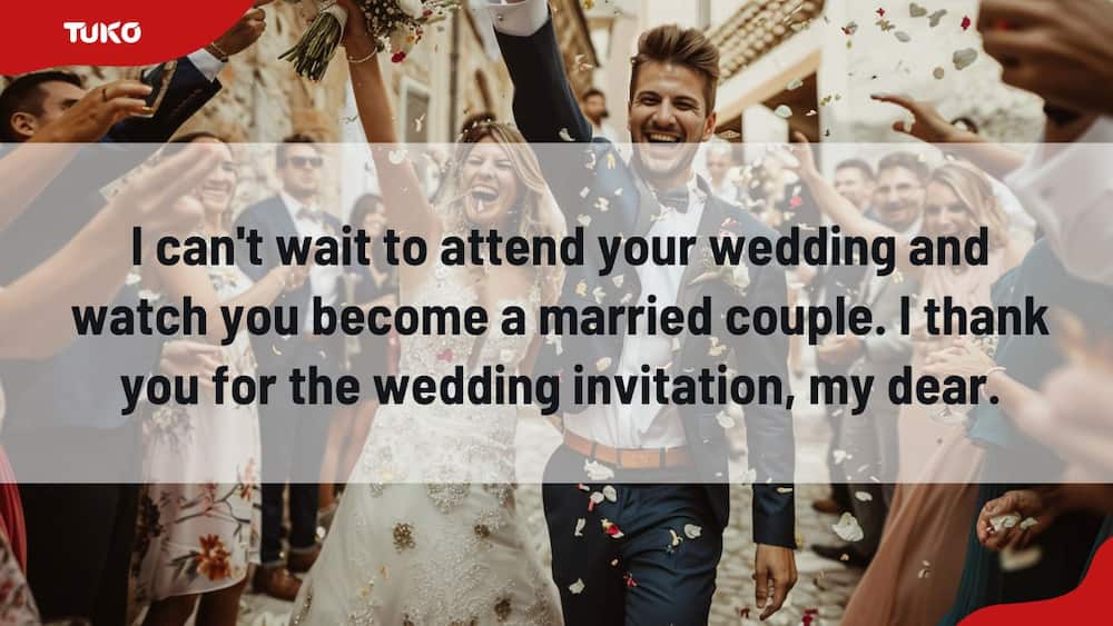Formal reply to a wedding invitation