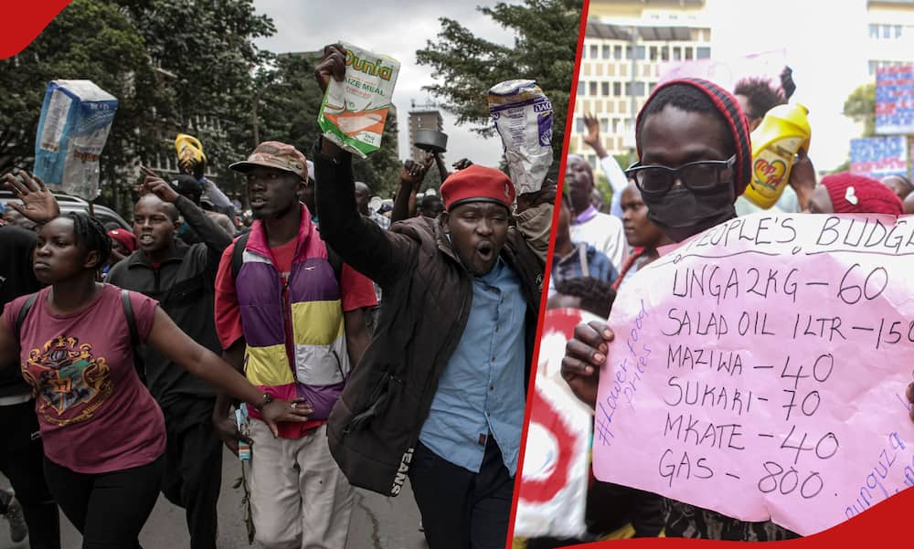 Kenyans protesting over the cost of living.