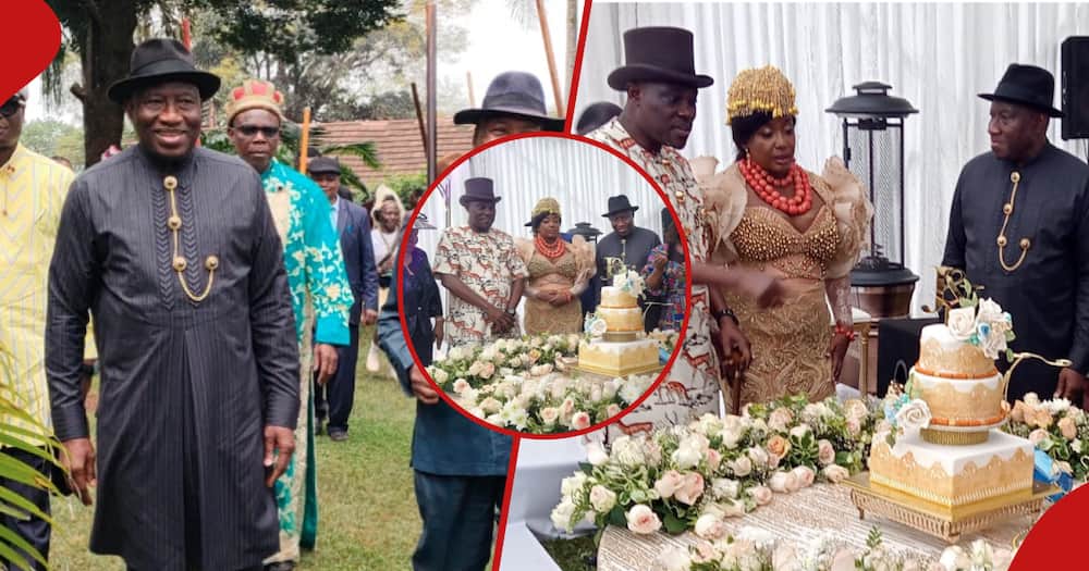 Goodluck Jonathan attends wedding in Kenya.