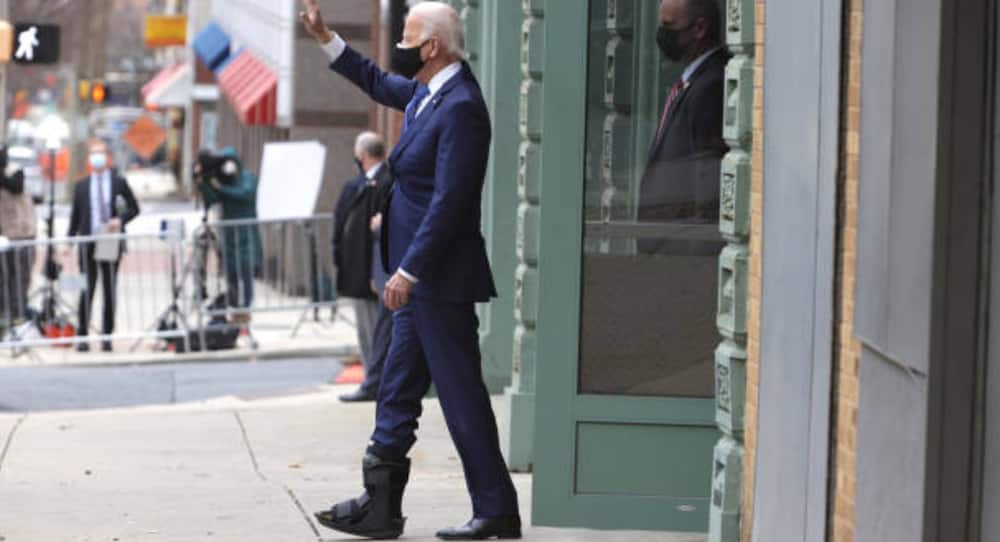 US president-elect Joe Biden now using walking boot after fracturing foot