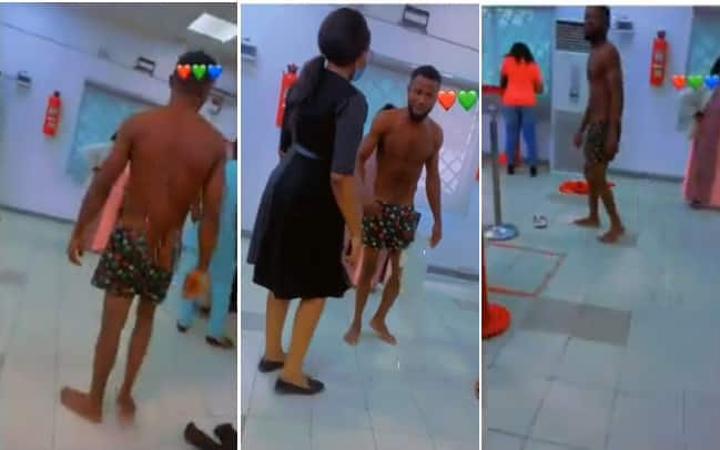 He stripped down to his boxers to demand his refund. Photo: @Gossipmilltv.