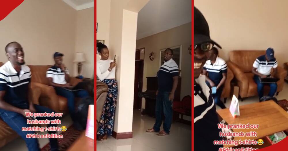 Uganda women prank husbands into wearing identical t-shirts during meet up