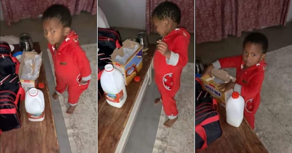 A young man is going viral on social media as he is seen making his mom breakfast. Image: Facebook