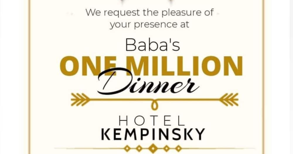 The poster announcing Raila Odinga's dinner.