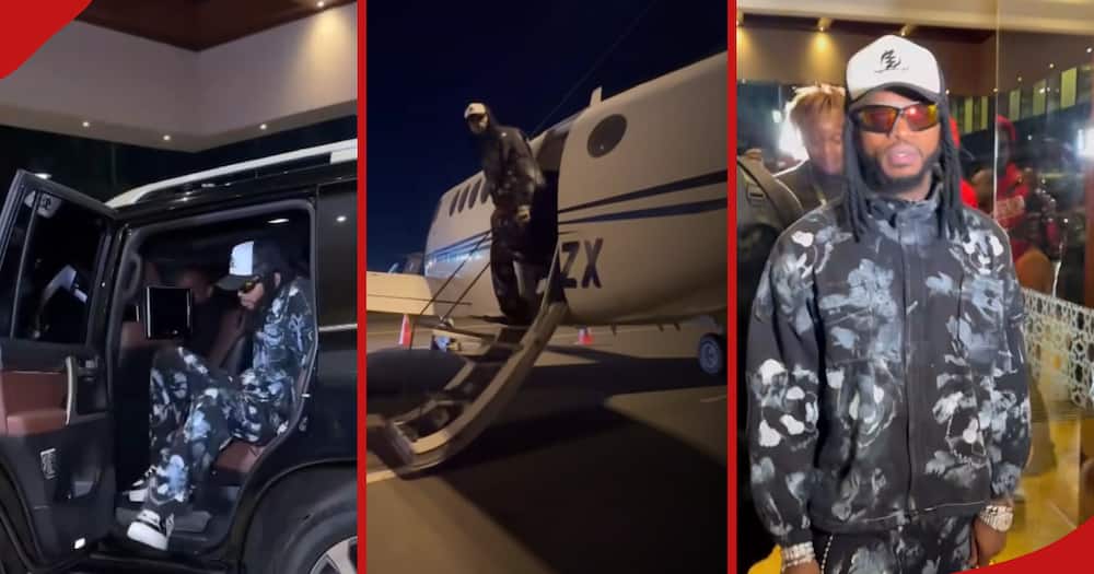 See How Diamond Platnumz Landed Into Kenya In Style With Private Jet