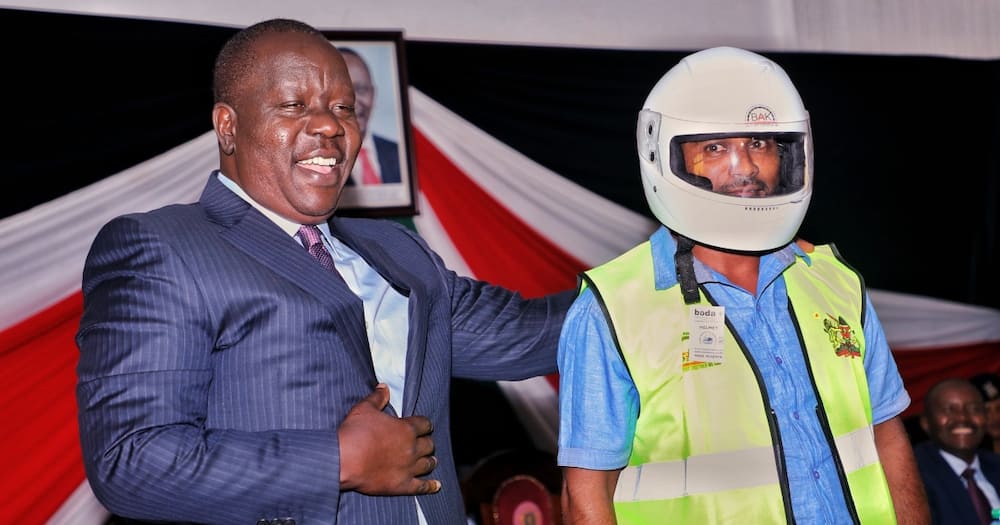 Fred Matiang'i asked riders to be messengers of peace.