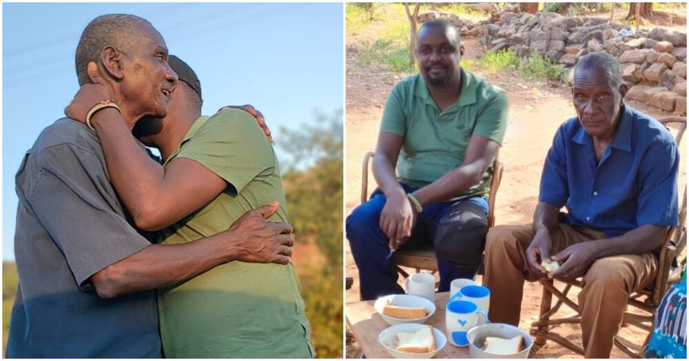 Hussein Mutisya and his old man, Mutisya cherish times after meeting after 38 years.