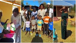 King Kaka, Wife Nana Owiti Visit Househelp's Village in Kendu Bay to Chill with Her Family