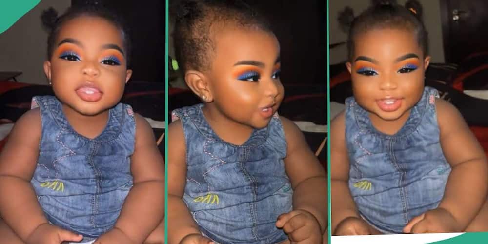 Baby with Snapchat makeup.