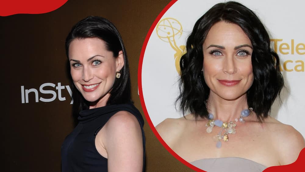 Rena Sofer during In Style and Warner Bros. 2007 Golden Globe After Party - Red Carpet (L), she attends the Television Academy Daytime Emmy Nominee Reception (R)