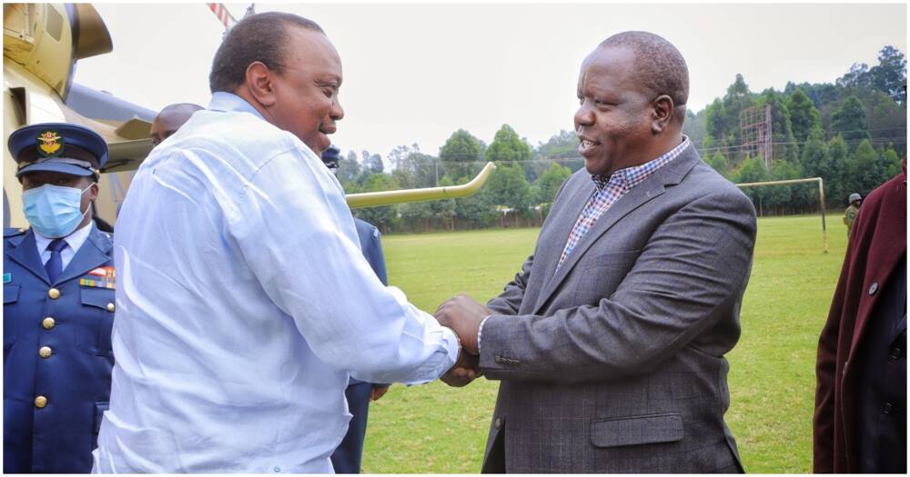 President Uhuru Kenyatta with Fred Matiang'i.