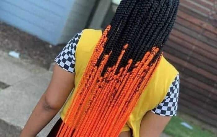 Orange and black braids