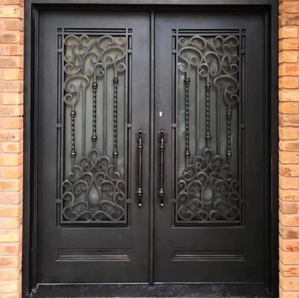 Ornate steel door design
