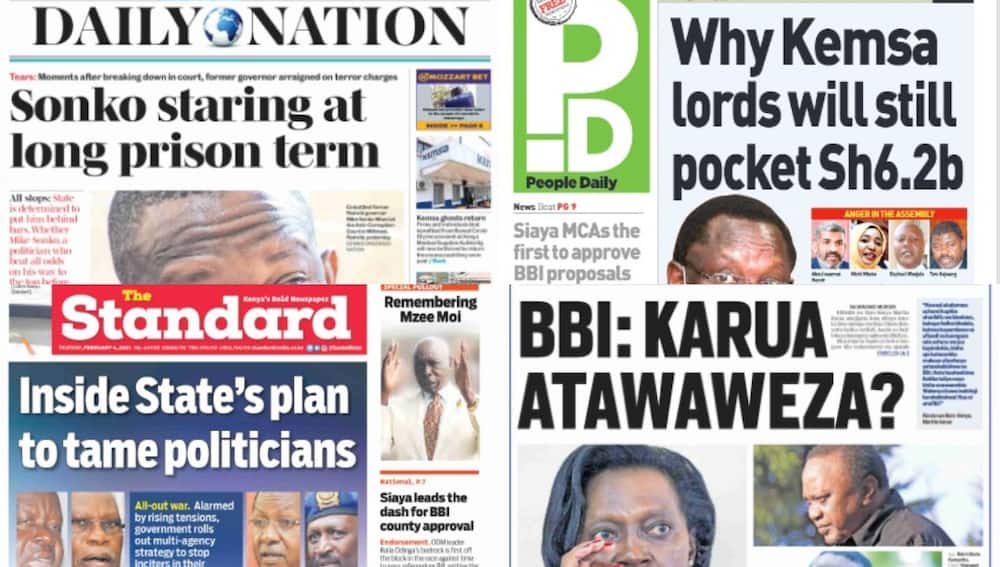 Kenyan newspapers review for February 4: Nyachae refused to forgive Raila after he ditched him for Kibaki, termed Kisii votes as drop in ocean