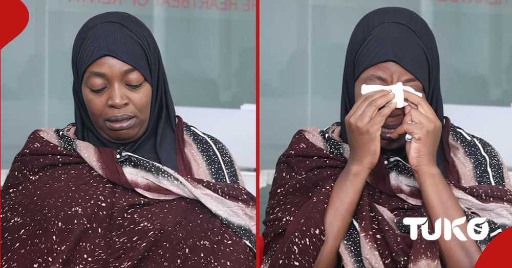Kiambu mum, Faith Wambui, also known as ZamZam, in tears as she narrates her story.