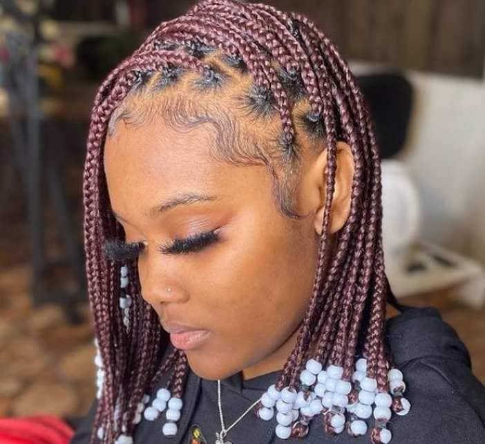 20 Trendy Knotless Braids With Beads For Short And Long Hair Ke 6480