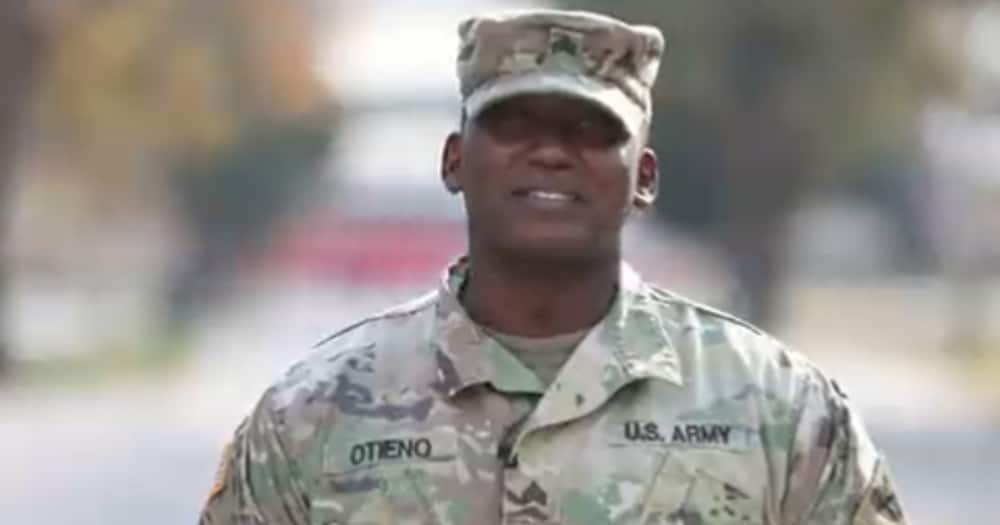 David Otieno, a soldier in the US Army, joined his fellows in celebrating Thanksgiving day.