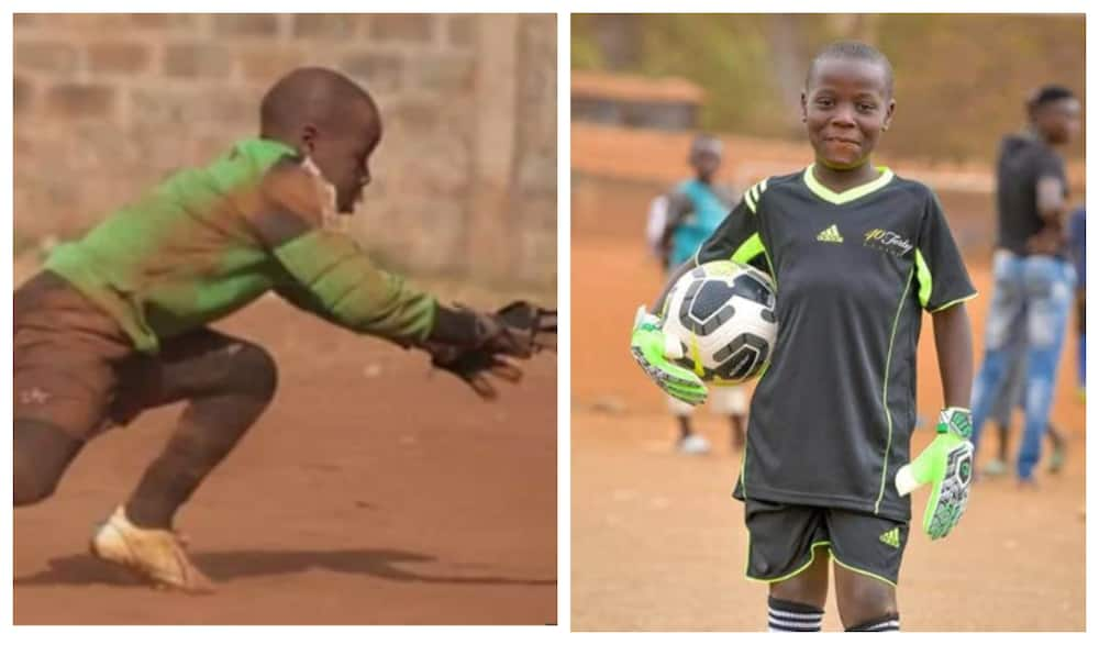 Delight as Kenya goalkeeping legend Matthew Ottamax buys young Mathare goalie new gear