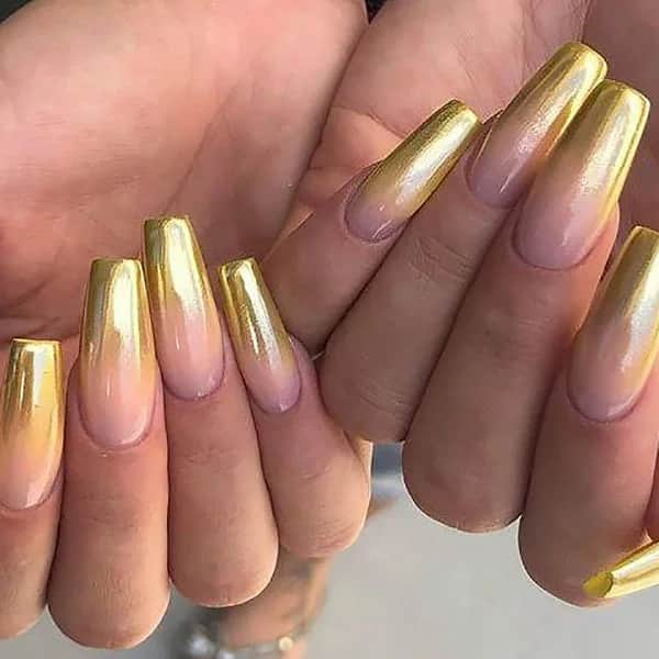 gold ombre nail designs