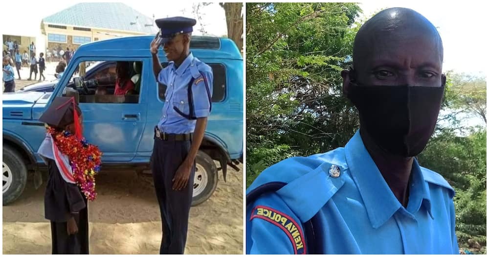 Kenyans Warmed by Sweet Photo of Turkana Police Officer Saluting Little Daughter after Her Graduation