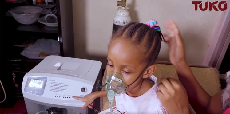 Nairobi woman appeals for help to treat 8-year-old daughter dependent on oxygen tank
