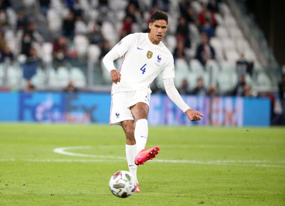 France's defender Raphael Varane's wife Camille Tytgat arrives to News  Photo - Getty Images