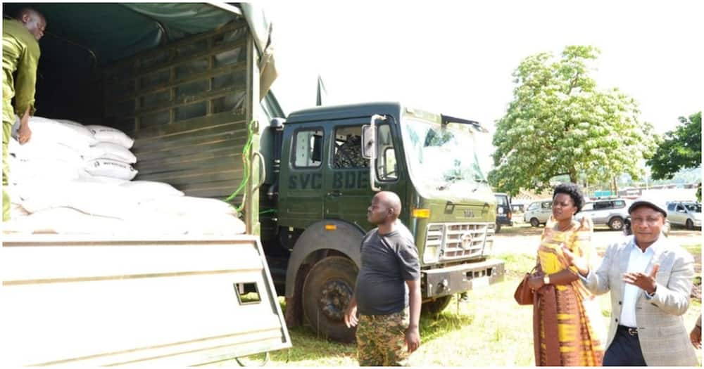 The relief food was meant for residents who are in lockdown due to Ebola.