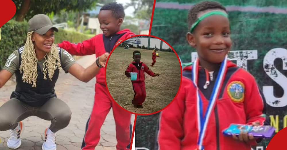 Ferdinand Omanyala's son wins during school's sports day