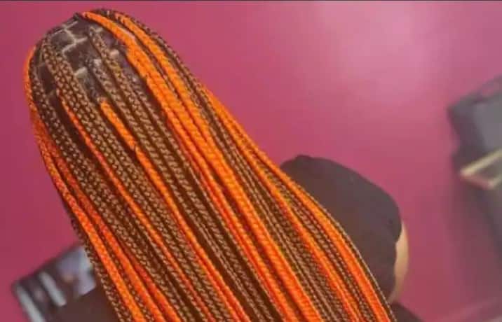 Orange and brown braids