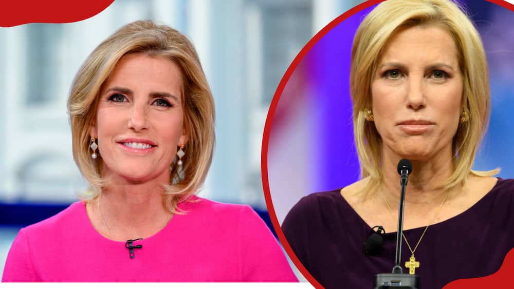A collage of Laura Ingraham's photos that proves that her face has undergone significant transformation.