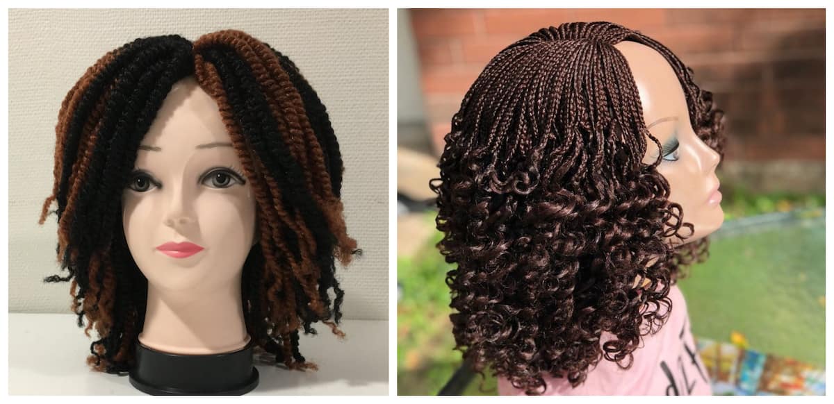 Dark Brown Lace Frontal Braided Wig- Feathers Box Braids Style