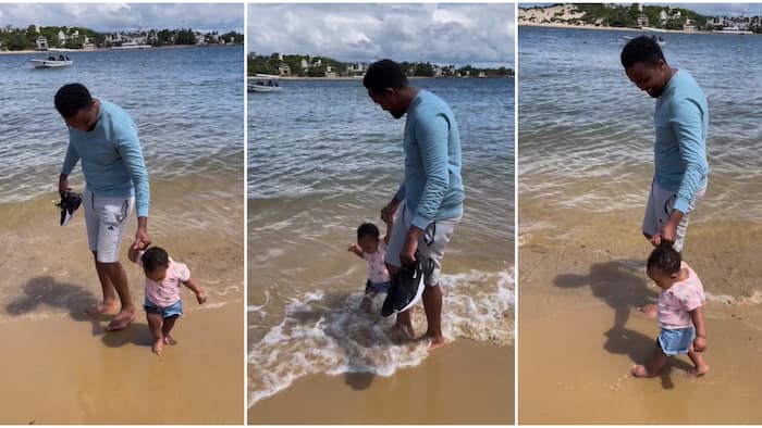 Pascal Tokodi Lovingly Bonds with Daughter, Take Leisurely Walk at Beach During Her 1st Birthday Vacation