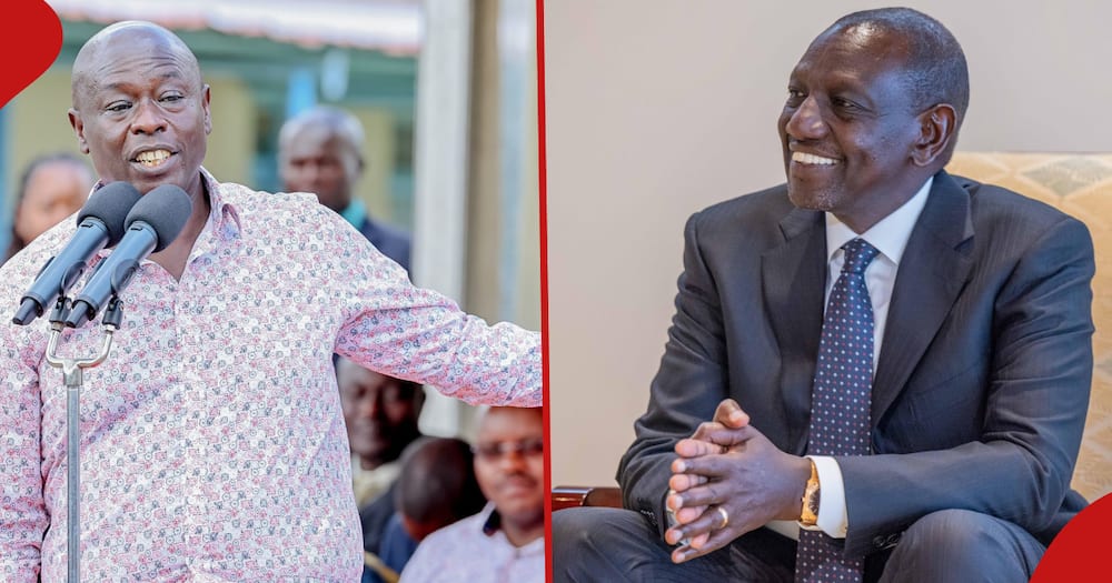 Rigathi Gachagua (left frame). He demands respect for President William Ruto (right frame) after he was heckled in Bomet.