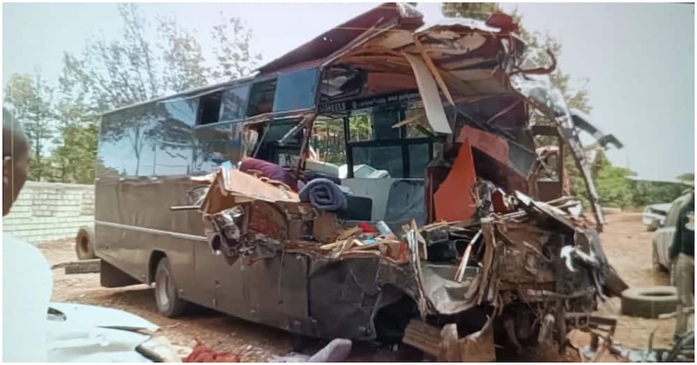 The wreckage of the Party on Wheels bus. Photo: Accident Alerts.