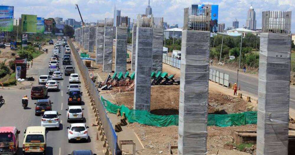 The ongoing construction on Mombasa Road. Photo: Nairobi Expressway.