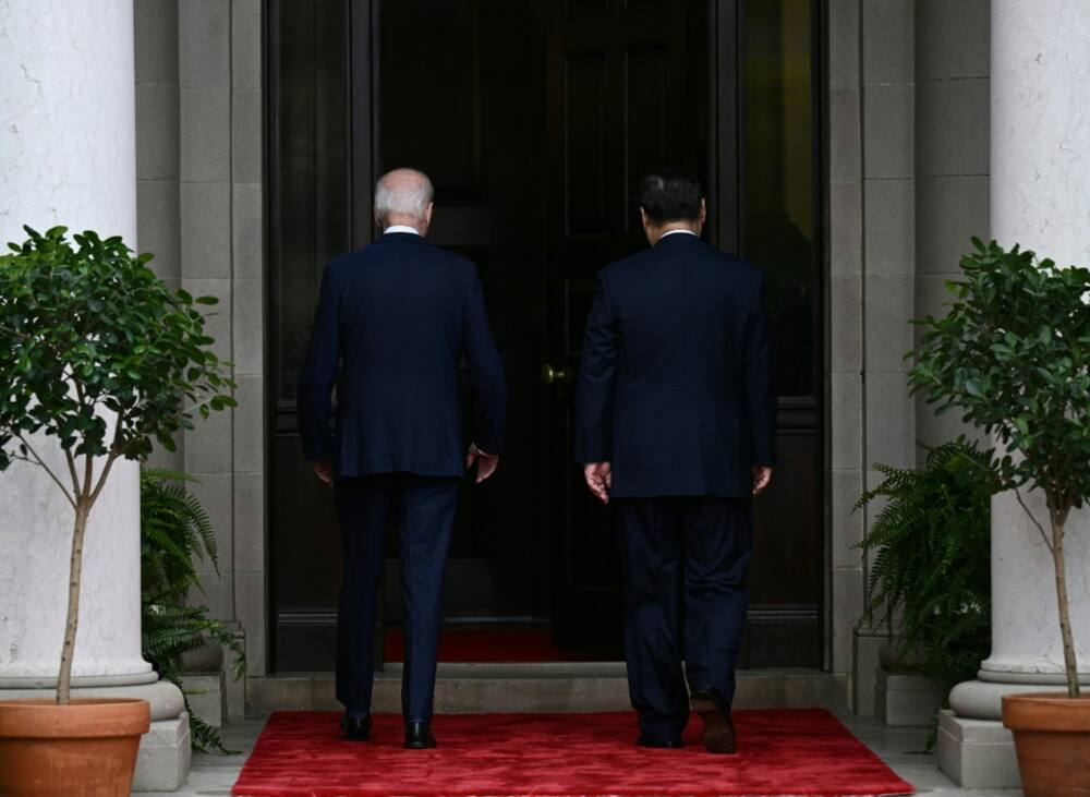 US President Joe Biden, pictured with Chinese President Xi Jinping at the Asia-Pacific Economic Cooperation Leaders' week in California last year, has shown willingness to maintain existing measures on China while being targeted in future moves