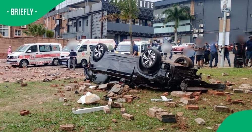 A driver lost control of his vehicle at a parking garage in a Durban shopping centre and crashed