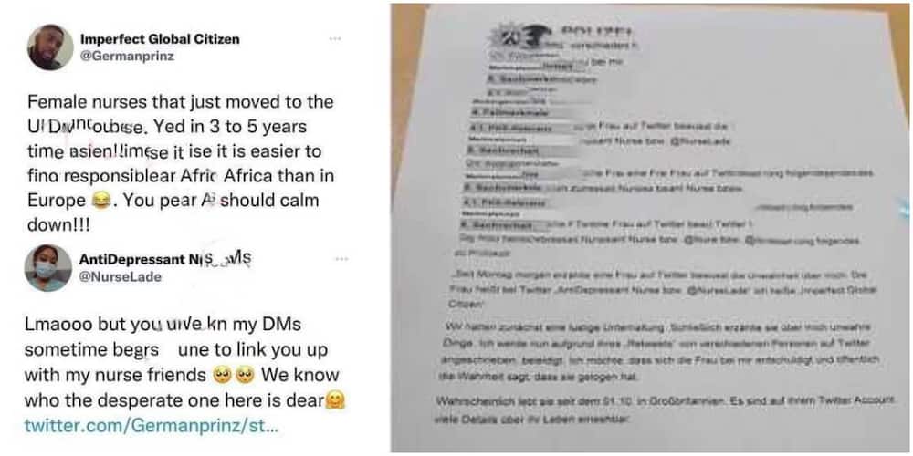 Mixed reactions as man to drag UK-based Nigerian nurse for claiming he was in her DM.