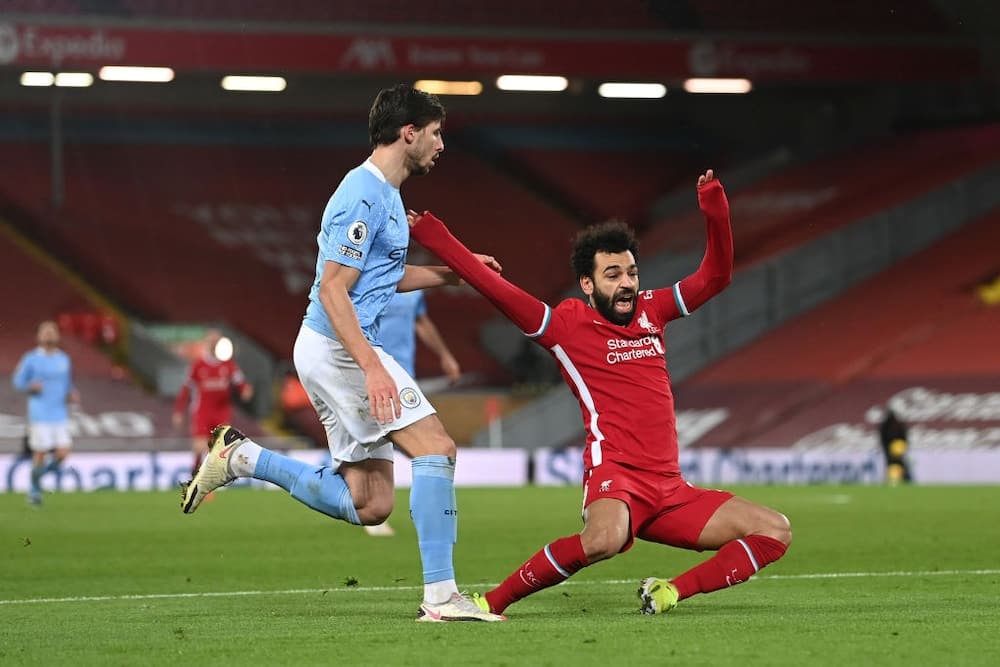 Fans React As Man City Star Hilariously Moves Teammate By Neck During Free Kick Vs Liverpool