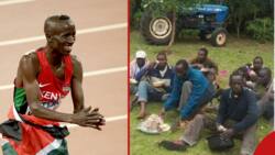 Ezekiel Kemboi: Undated Photo of Legendary Runner Eating Ugali from Sufuria at Farm Amuses Kenyans