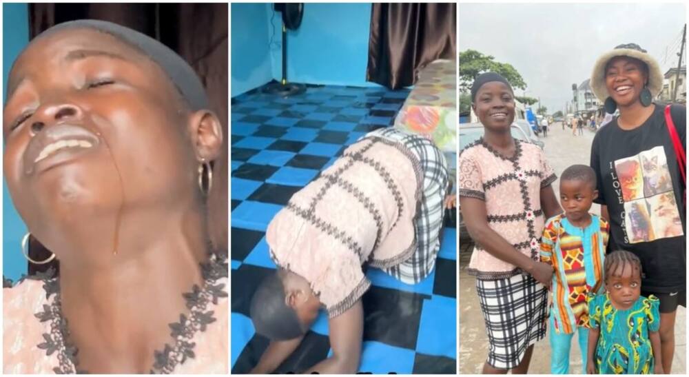 Nigerian widow who slept in the church sheds tears as she is gifted an apartment.