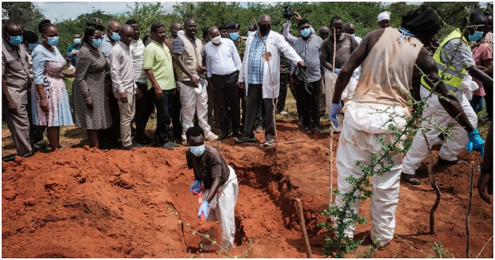 Exhumation of graves in Shakahola. Photo: Kenya Police.