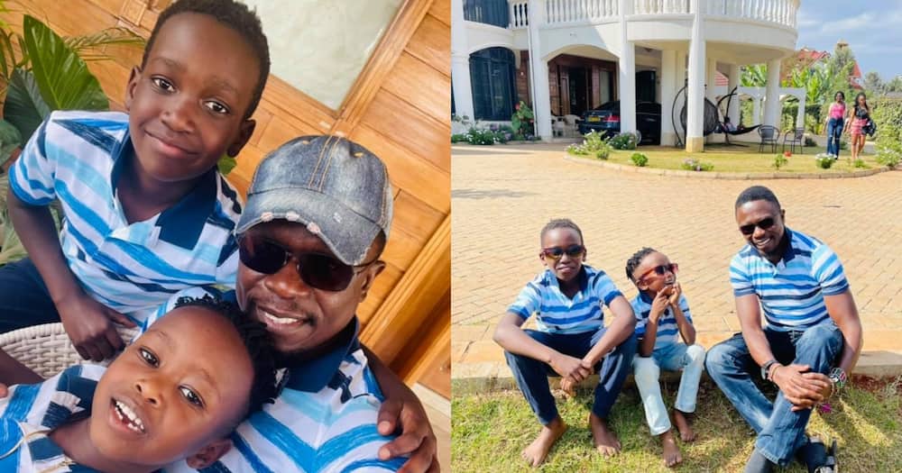 Ababu Namwamba shares cute photos of himself and sons.