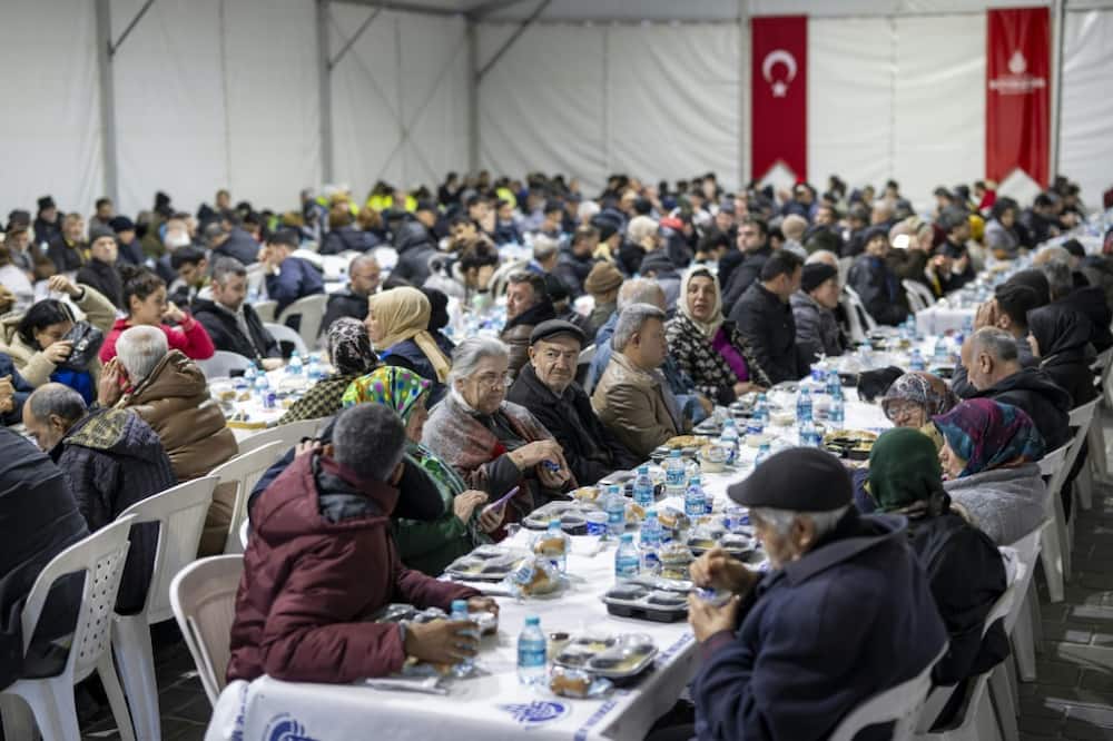 Lentil soup, spinach and pasta were on the menu for those getting free iftar meals