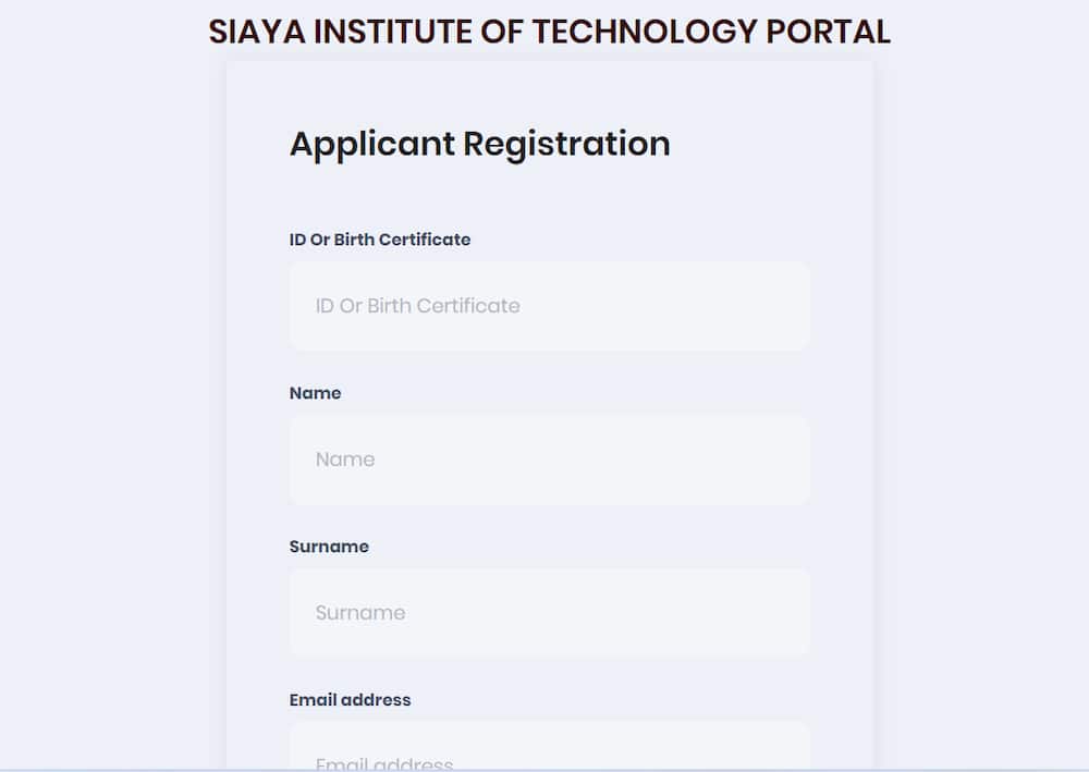 Siaya Institute of Technology online portal