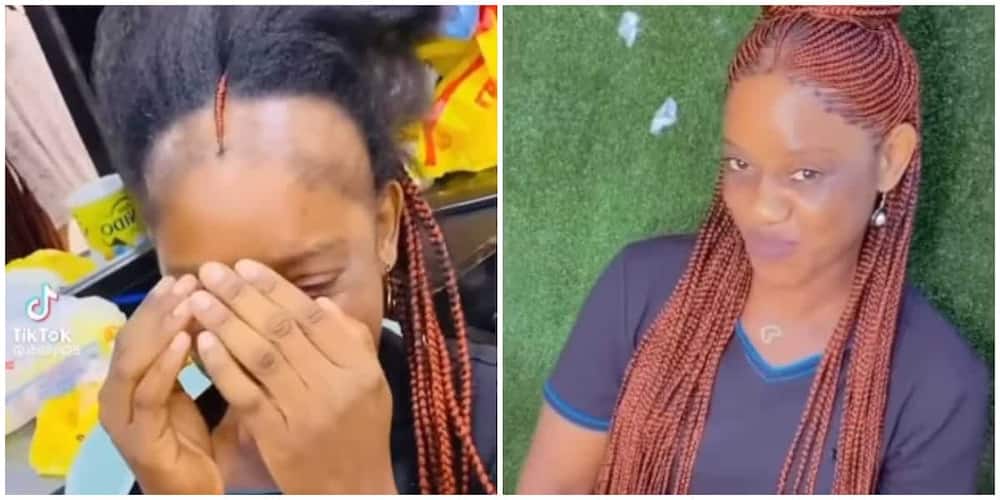 Works Like Magic: Lady With No Edges Gets Impressive Braids That Perfectly Cover Her Forehead Works Like Magic: Lady With No Edges Gets Impressive Braids That Perfectly Cover Her Forehead