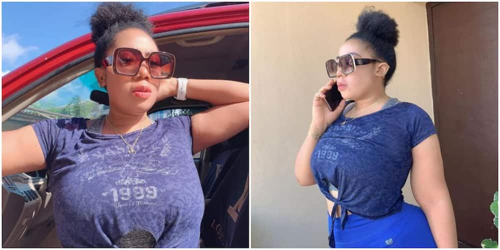 Actress Moyo Lawal was accused of editing a photo she posted online. Photos