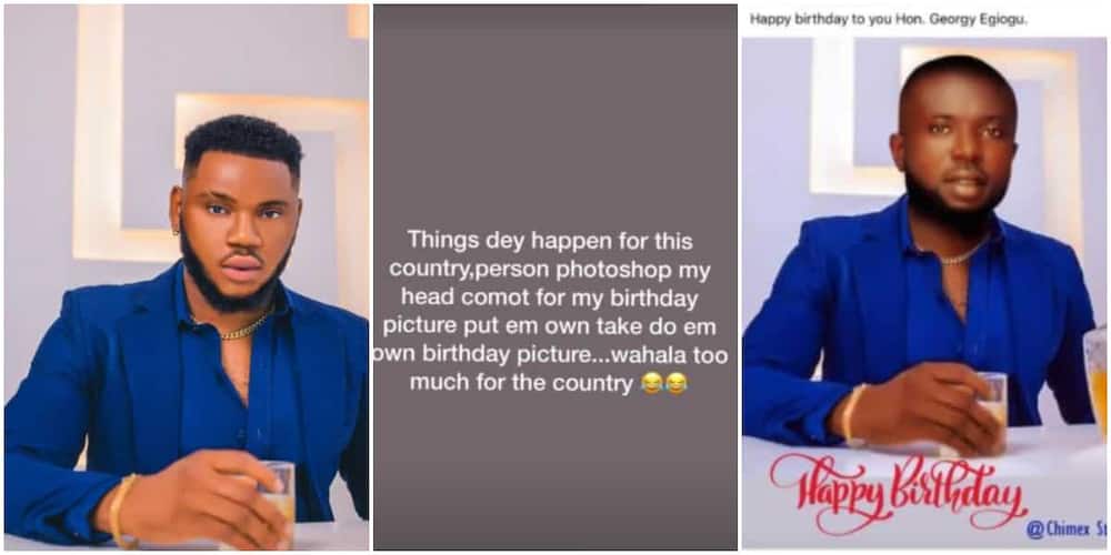 Funny Reactions as Man Photoshops Face Onto Actor Adinma Somadina’s Photo to Celebrate Birthday