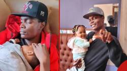 Baha Blissfully Cuddles Sleeping Daughter after Alleged Breakup with Georgina Njenga